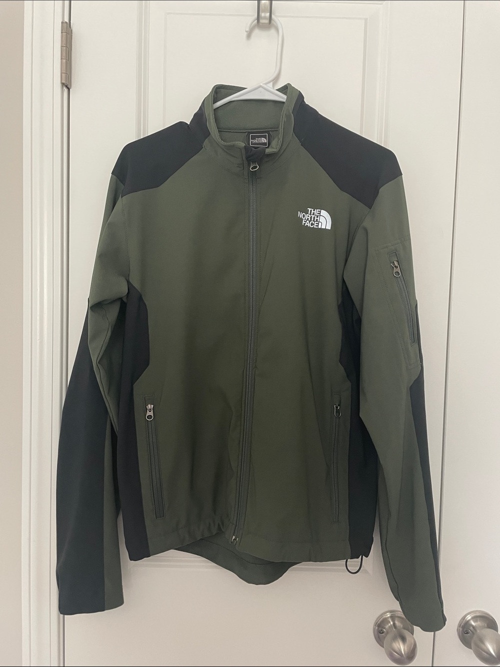 The North Face Olive Green and Black Softshell Jacket